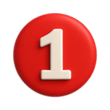 Number 1 step badge.