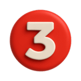 Number 3 step badge.
